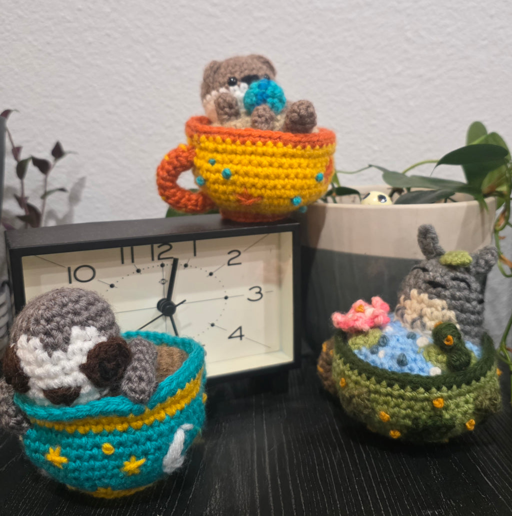 Teacup Tinies Crochet Amigurumi Animals - Adorable Tiny Creatures in Crochet Teacups