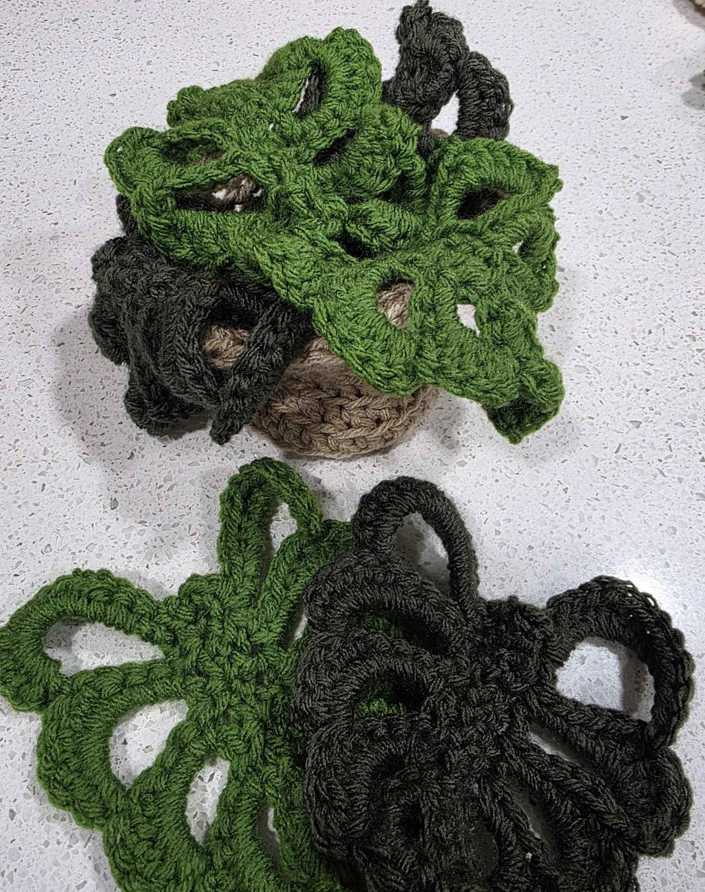 Monstera deliciosa Drink Coasters - Customizable Leaves & Pot Colors!