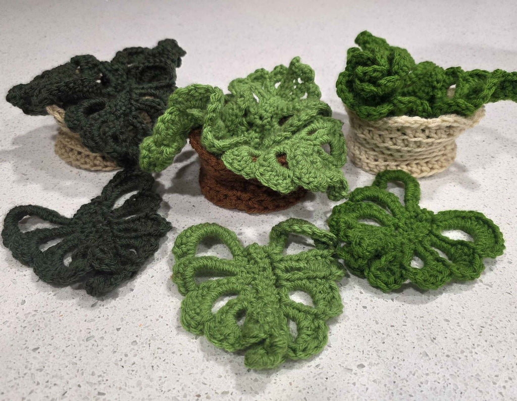 Monstera deliciosa Drink Coasters - Customizable Leaves & Pot Colors!