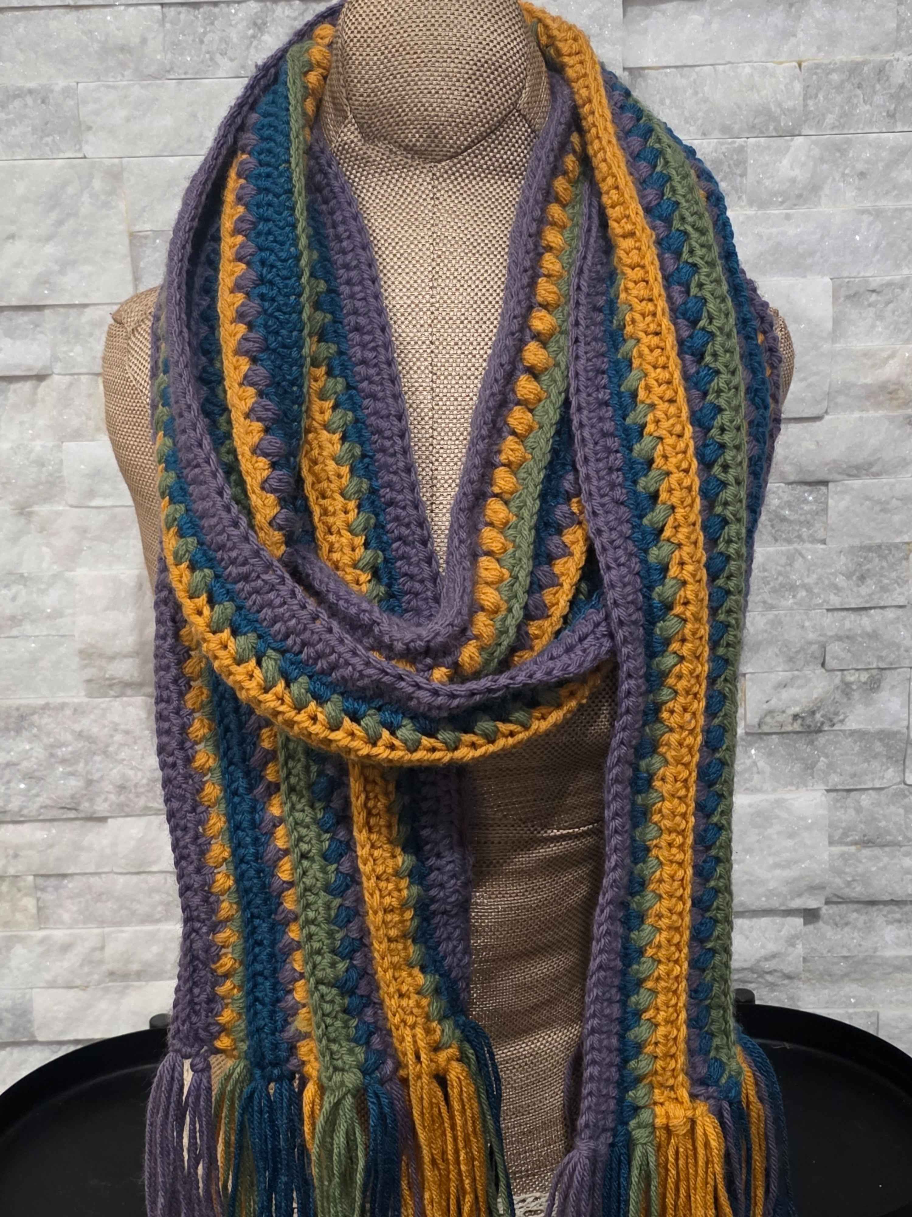 Boho Crochet Multi-Colored Scarves