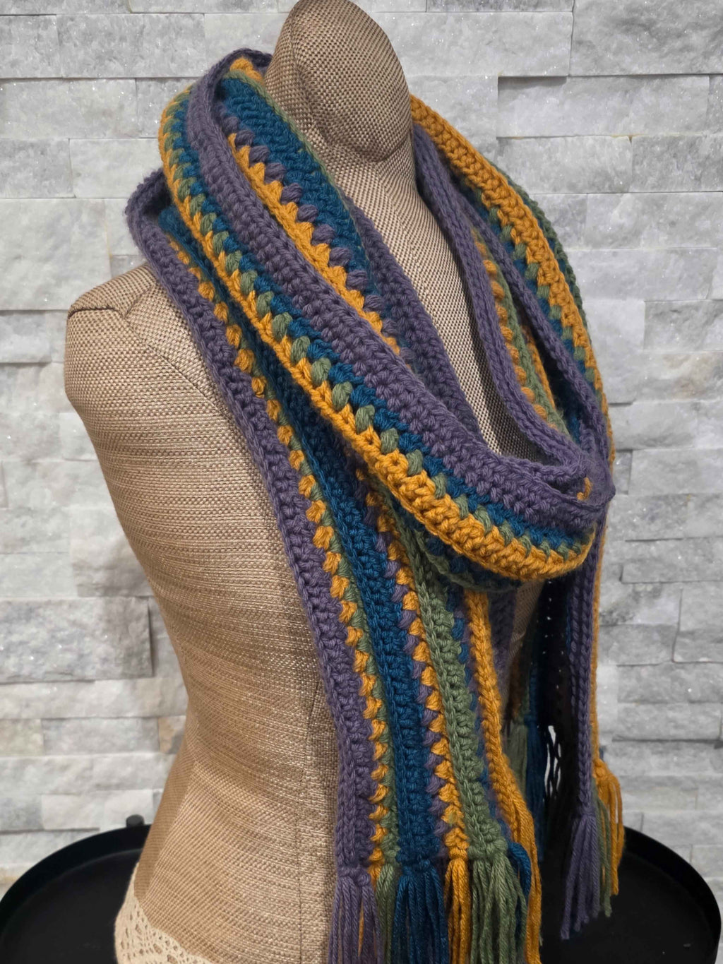 Boho Crochet Multi-Colored Scarves