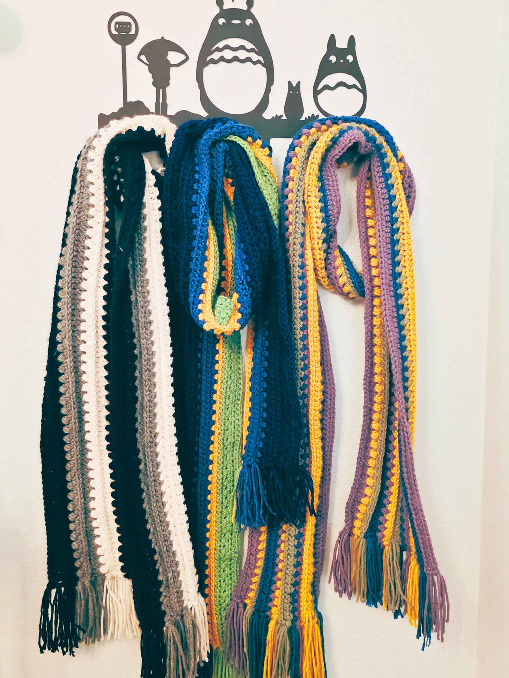 Boho Crochet Multi-Colored Scarves