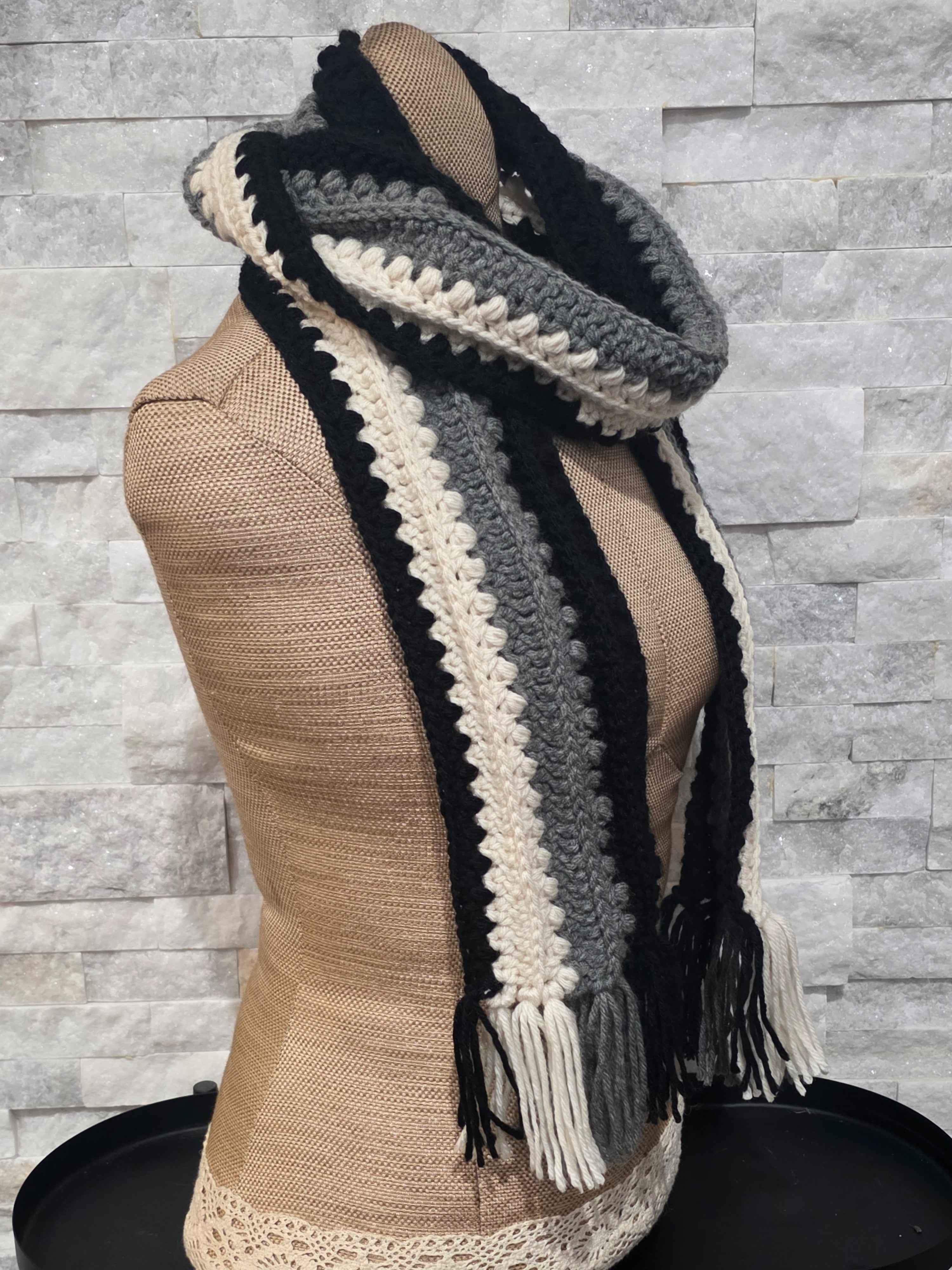 Boho Crochet Multi-Colored Scarves