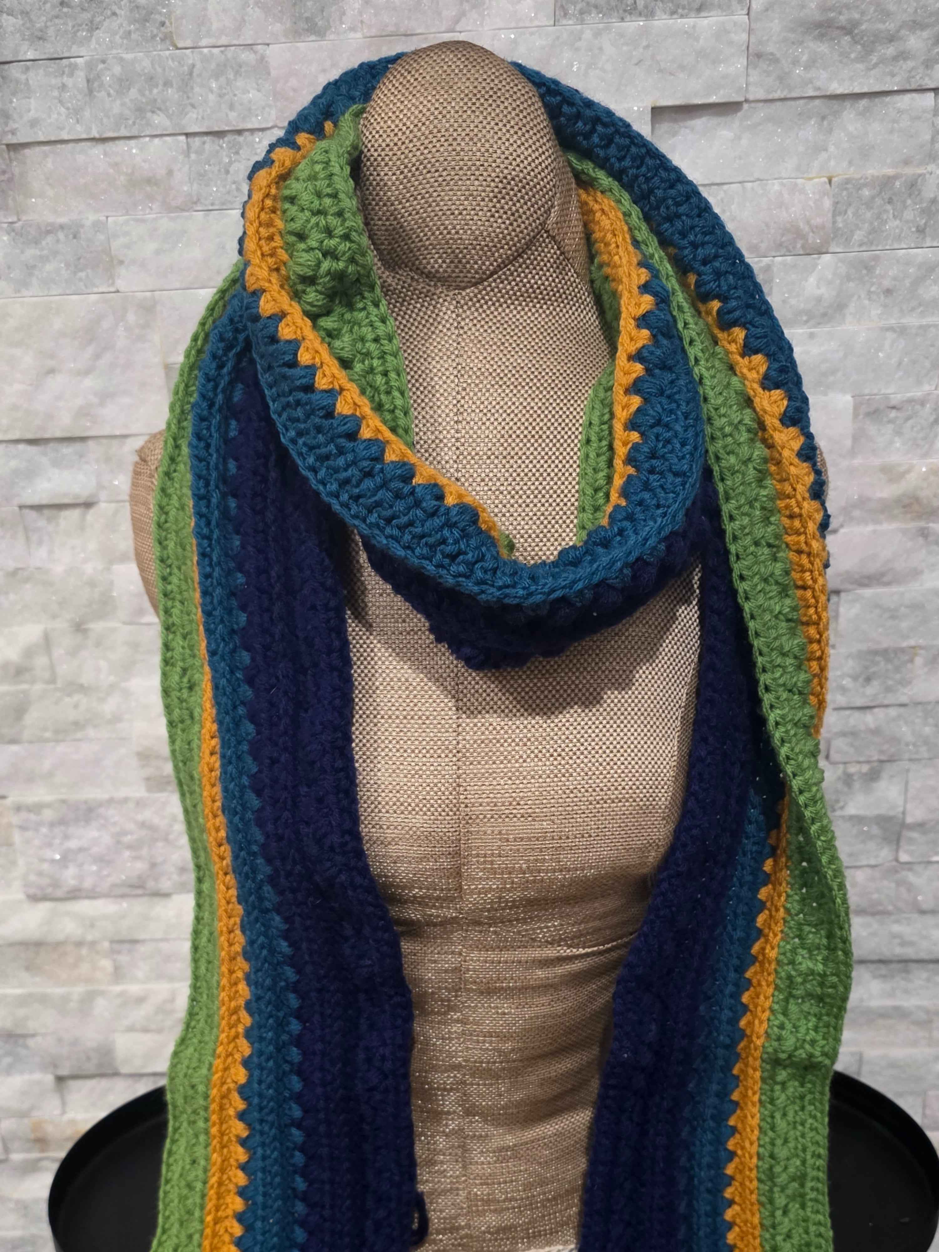 Boho Crochet Multi-Colored Scarves