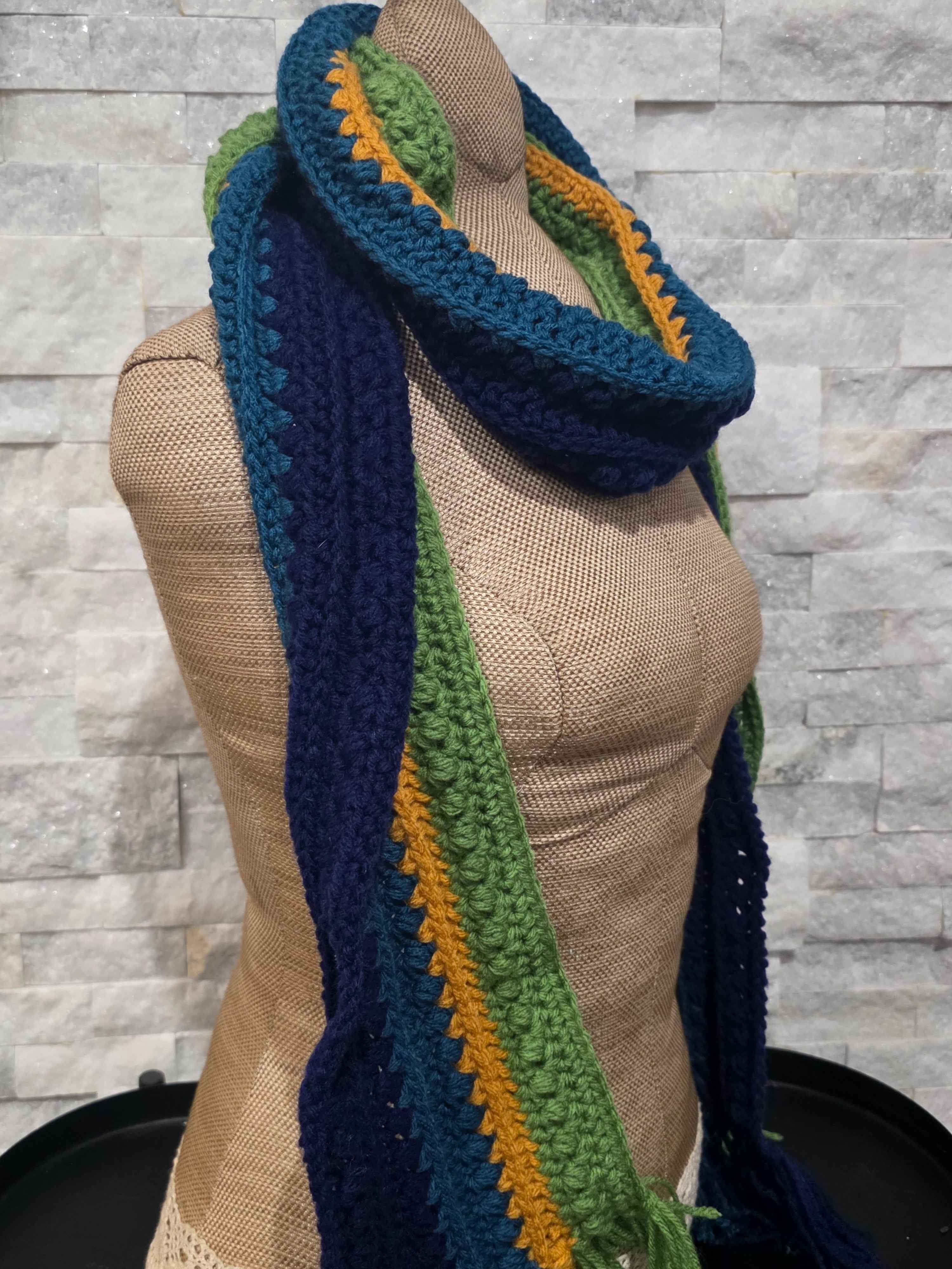 Boho Crochet Multi-Colored Scarves