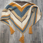 Cozy Coffee Shop Shawl - Oversized Multi-Colored Triangle Scarf