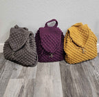 Crochet Backpack Purse - Textured Weave - Great Vibe