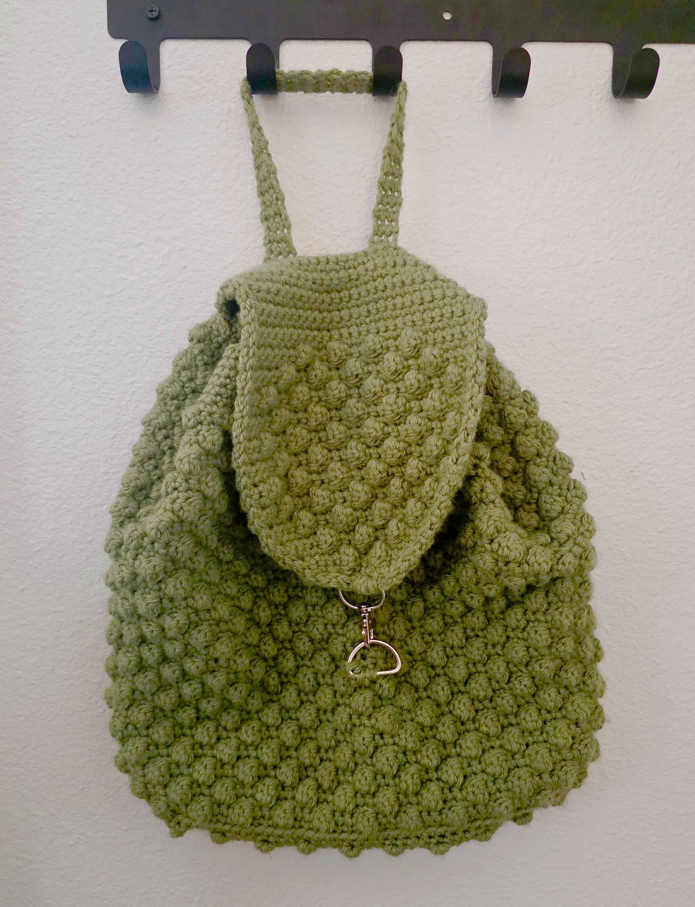 Crochet Backpack Purse - Textured Weave - Great Vibe