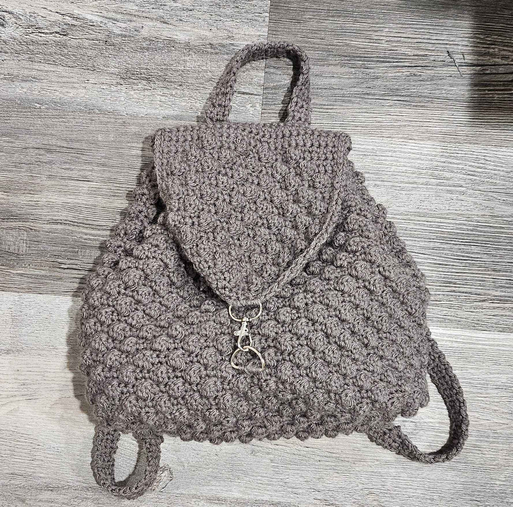Crochet Backpack Purse - Textured Weave - Great Vibe