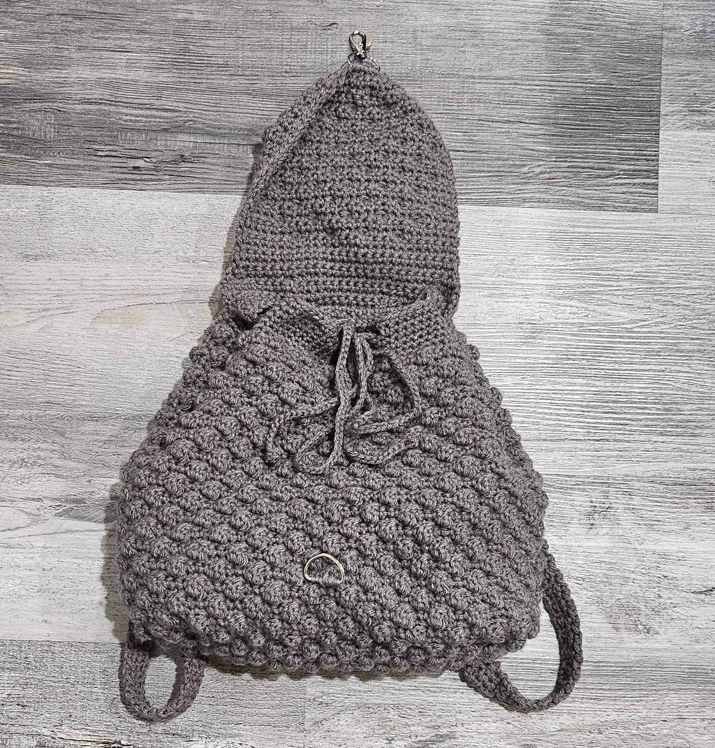 Crochet Backpack Purse - Textured Weave - Great Vibe