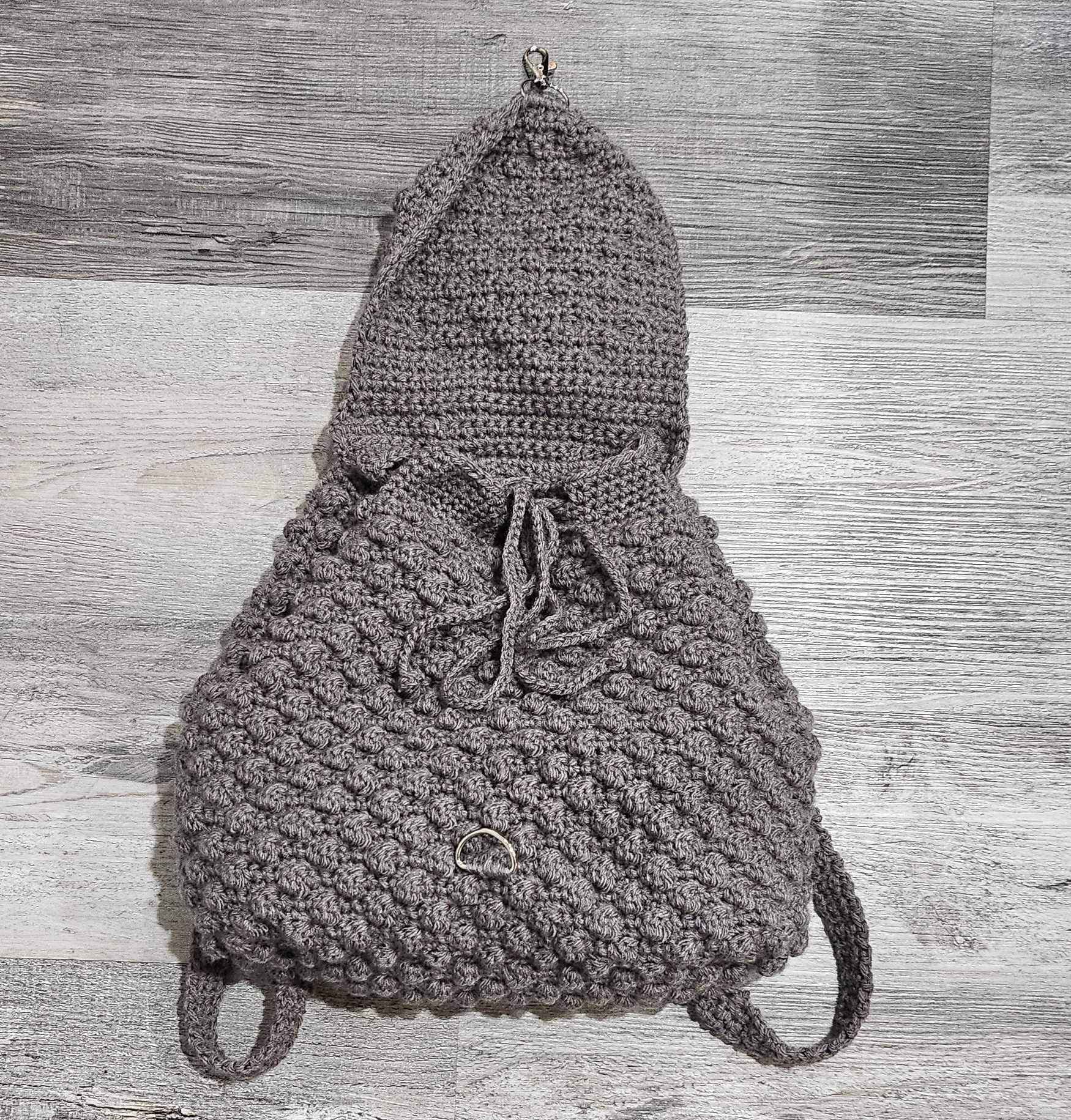 Crochet Backpack Purse - Textured Weave - Great Vibe