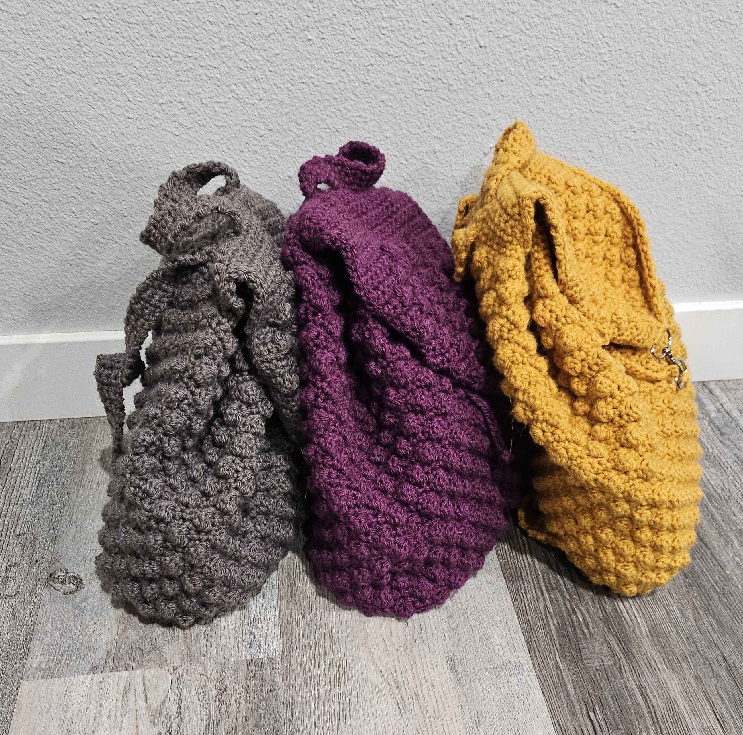 Crochet Backpack Purse - Textured Weave - Great Vibe