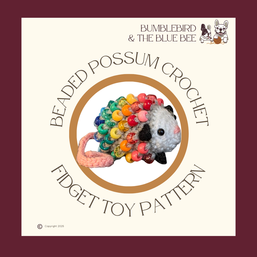 Crochet Beaded Possum Fidget and Sensory Toy - Easy/Beginner Level Amigurumi Pattern