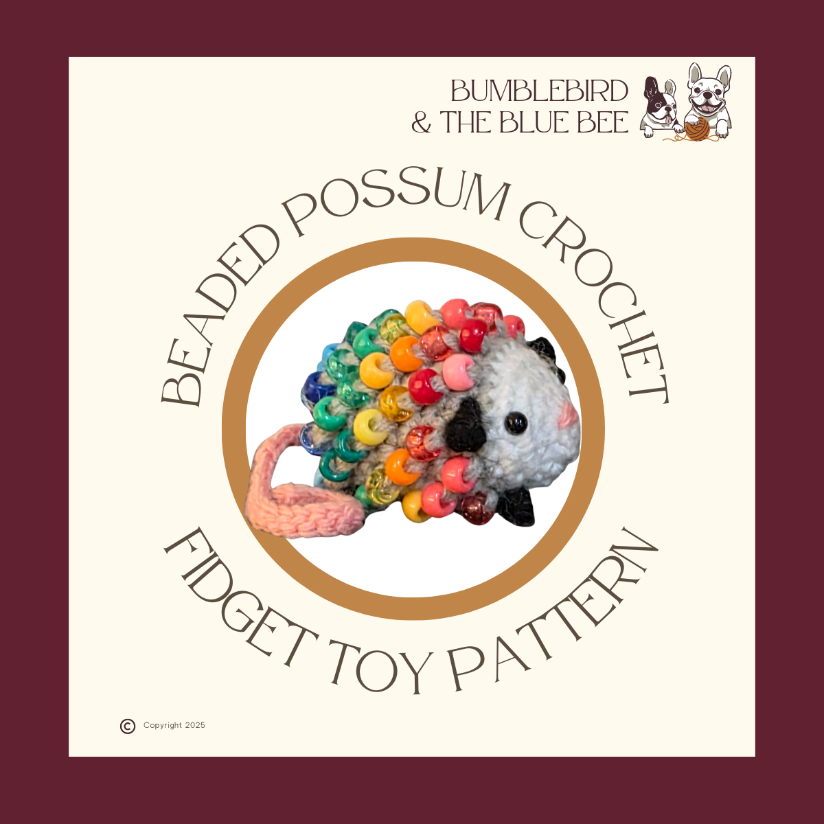 Crochet Beaded Possum Fidget and Sensory Toy - Easy/Beginner Level Amigurumi Pattern