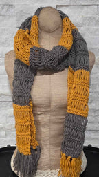 Go-Team - Extra Long Color Block Striped Scarf