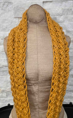 Hand Knit Infinity Scarf For A Sunny Winter Day - Cable Stitch Pattern