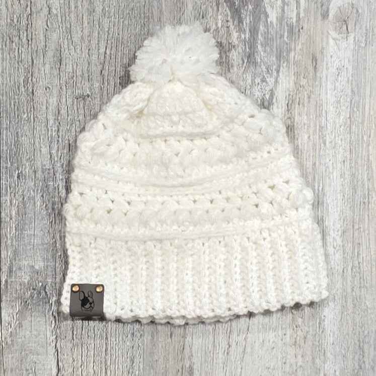 Kids Crochet Hat - Braided Texture With Pom