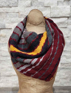 Joker and the Thief Burgundy, Gray, and Yellow Triangle Scarf