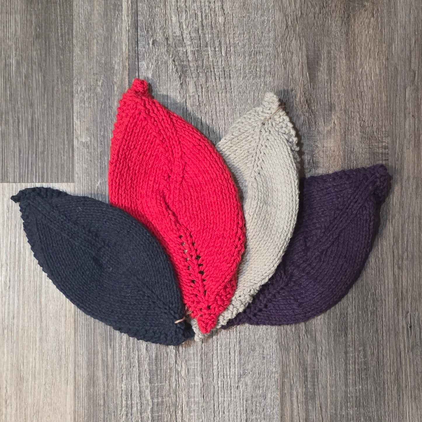 Cotton Washcloths & Dish Towels - Leaf Pattern