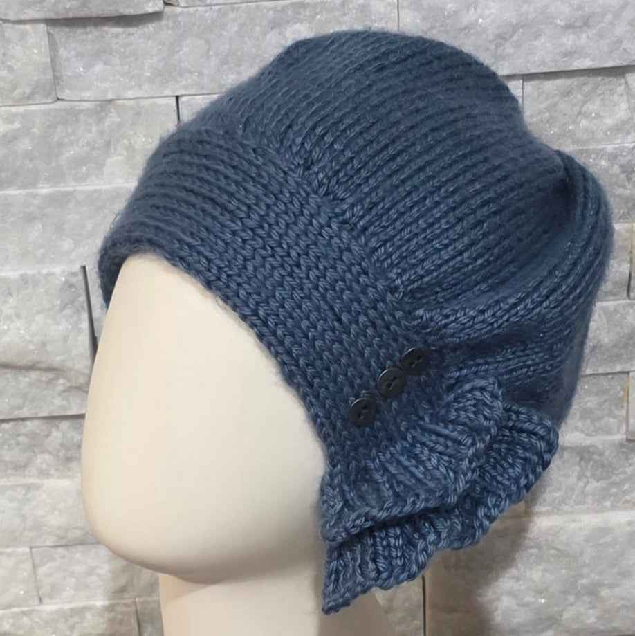 1920's Flapper-Style Side Cloche Hat -All The Bells & Whistles