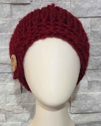 Ultra-Soft Slouchy Beret - Hand Knit With Button
