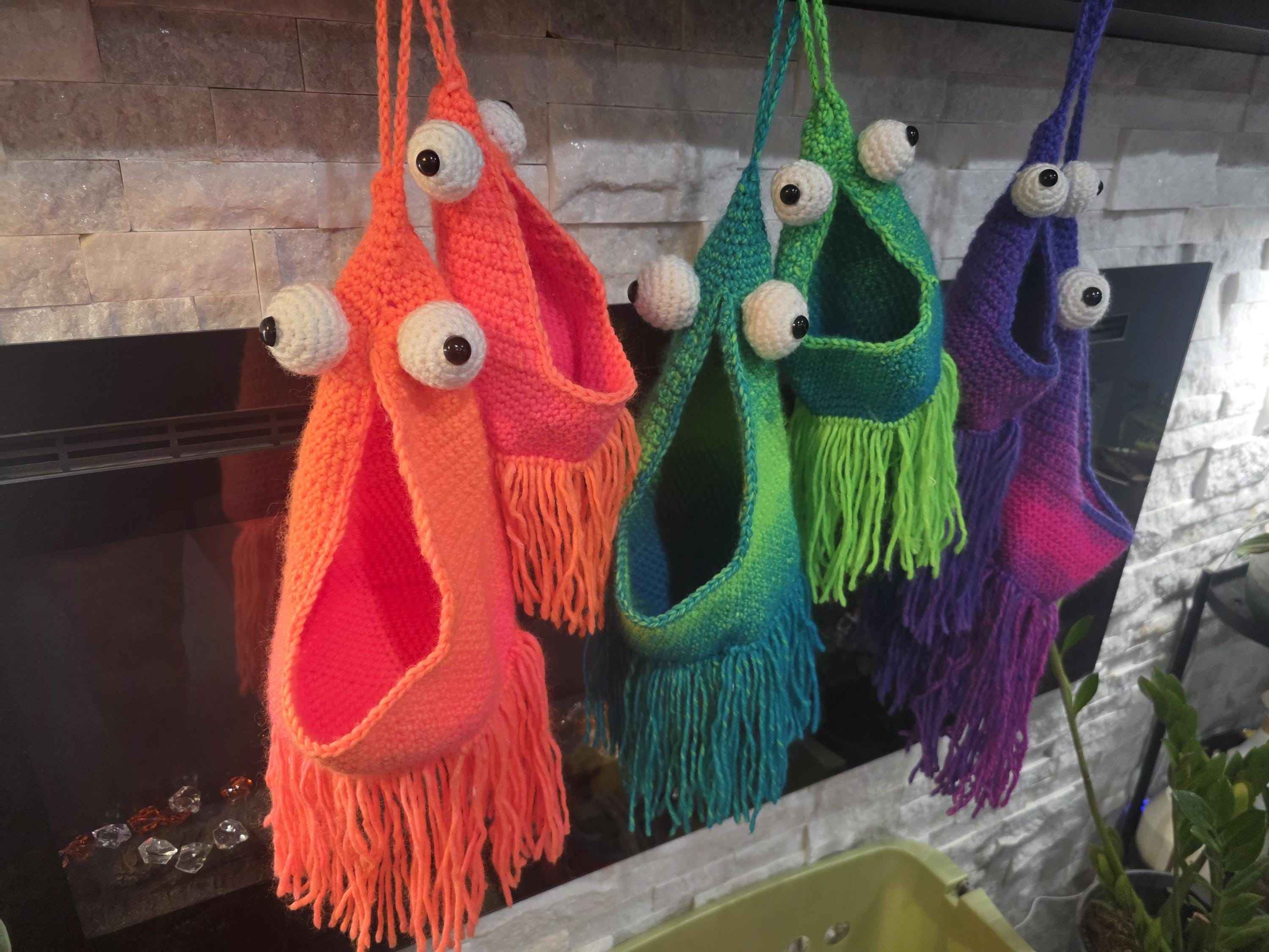 Neon Googly-Eyed Yip-Yip Monster: Desk Organizer, Sunglasses Holder, Plant Holder