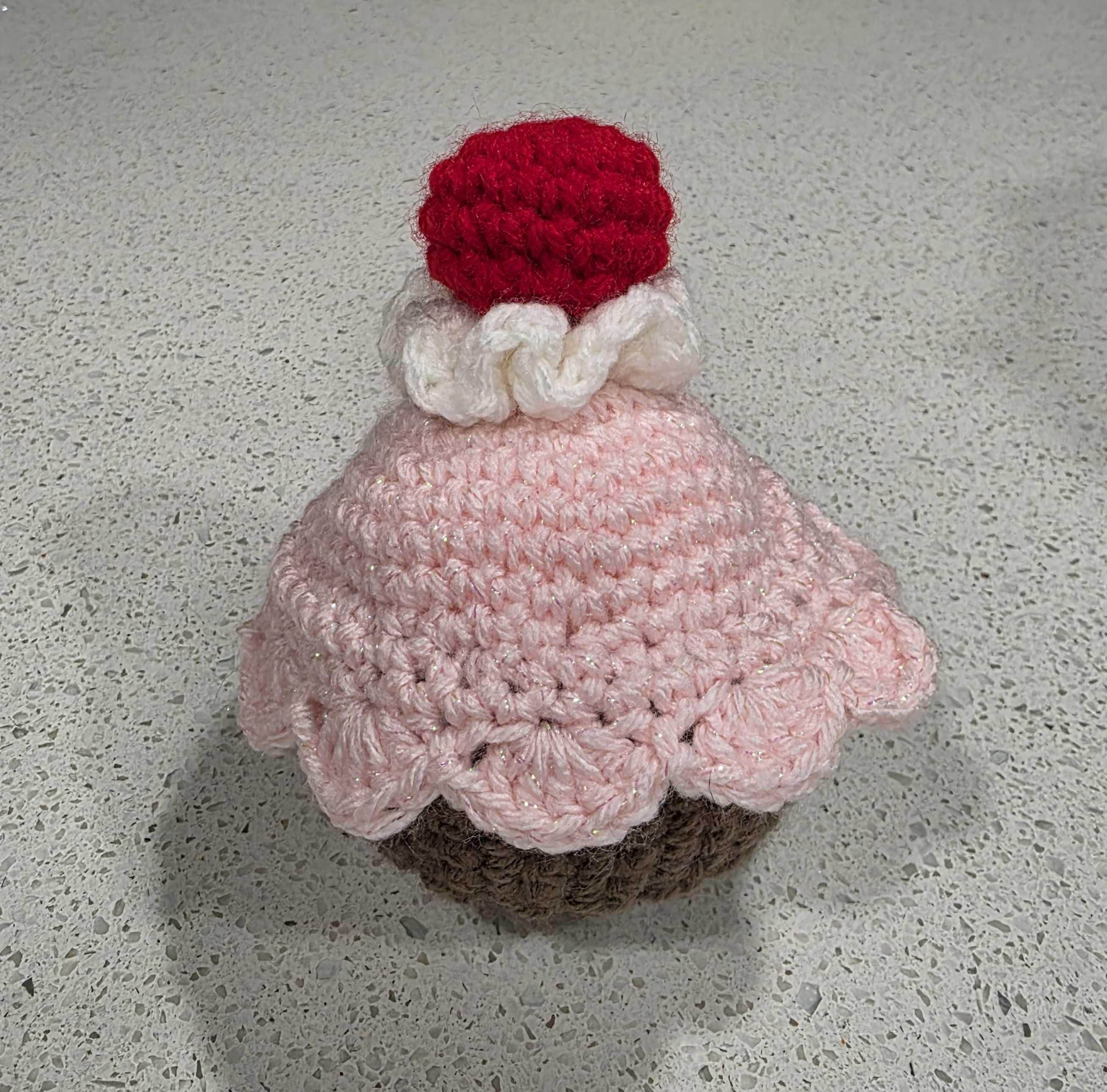 Let's Celebrate! Crochet Cupcake Toy - with/without Fidget/Sensory Beads - Bumblebird and the Blue Bee