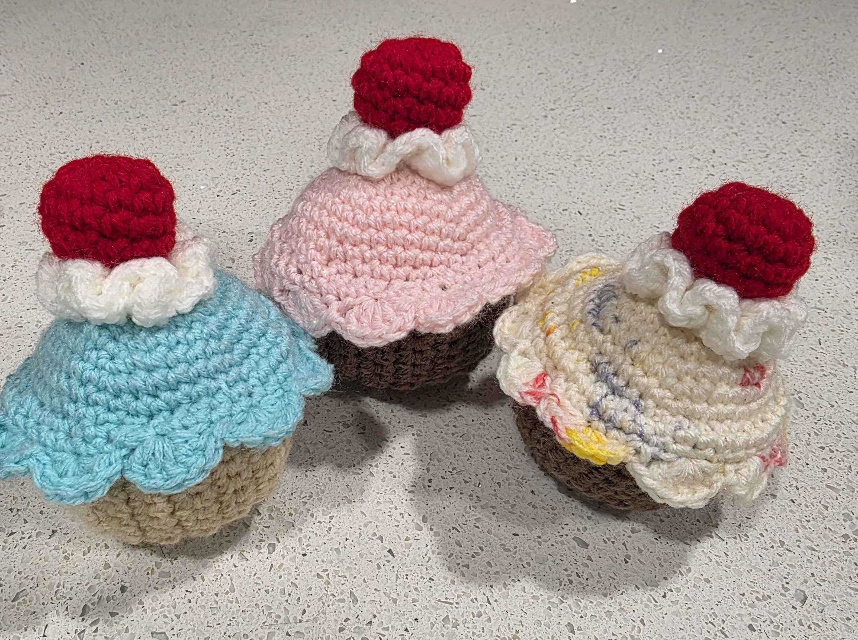 Let's Celebrate! Crochet Cupcake Toy - with/without Fidget/Sensory Beads