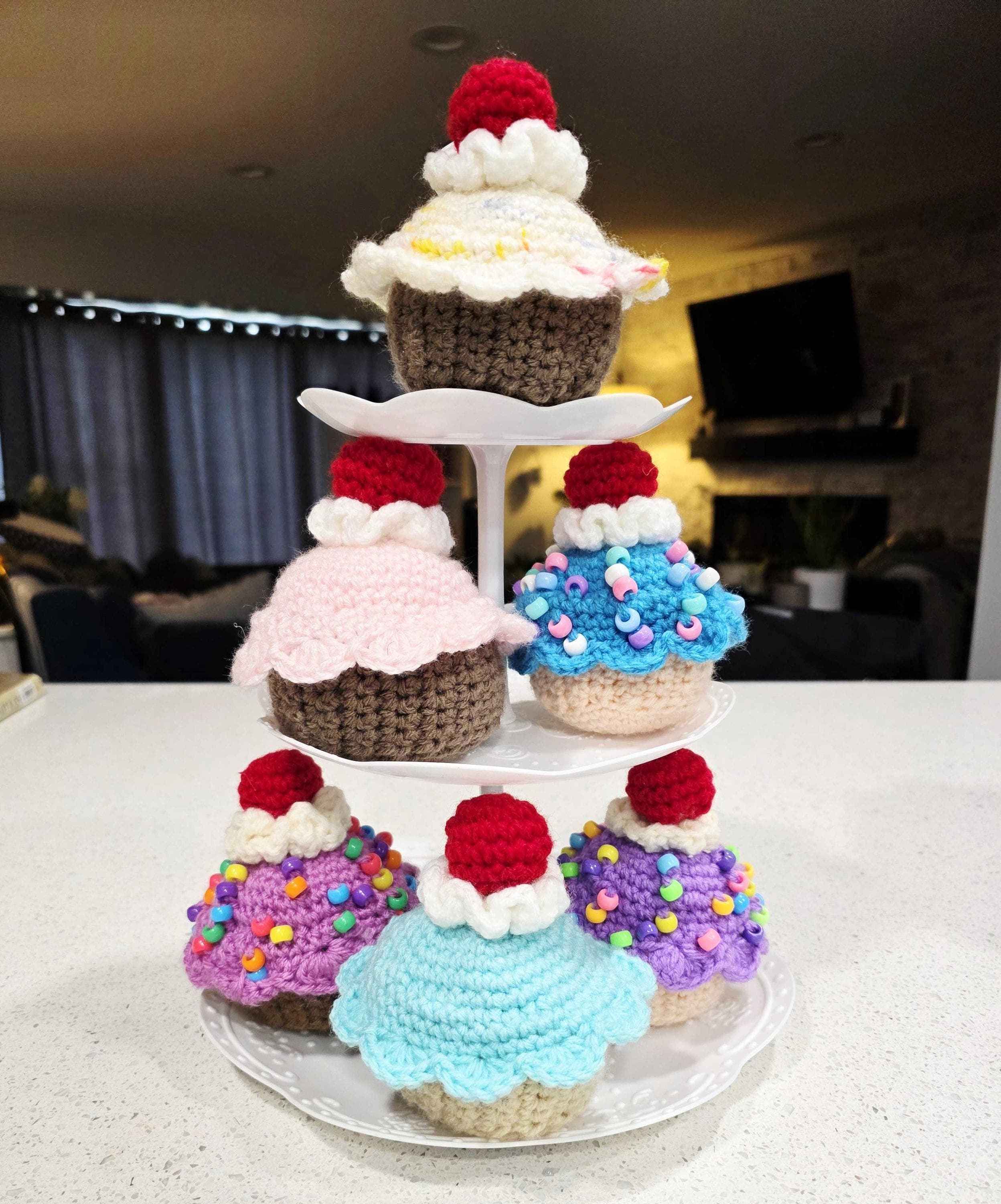 Let's Celebrate! Crochet Cupcake Toy - with/without Fidget/Sensory Beads